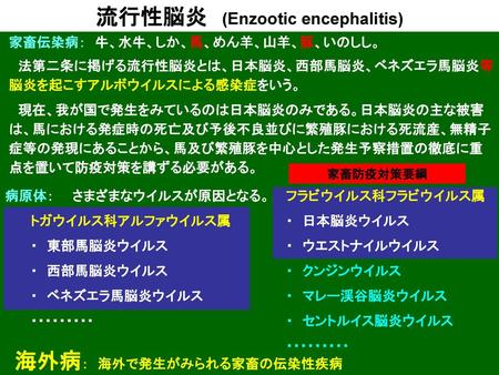 流行性脳炎 (Enzootic encephalitis)