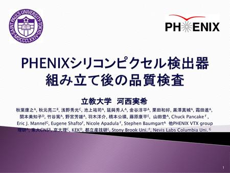 PHENIXシリコンピクセル検出器 組み立て後の品質検査