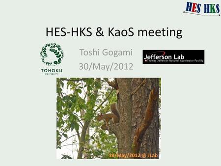 HES-HKS & KaoS meeting Toshi Gogami 30/May/2012 18/May/2012 @ JLab.