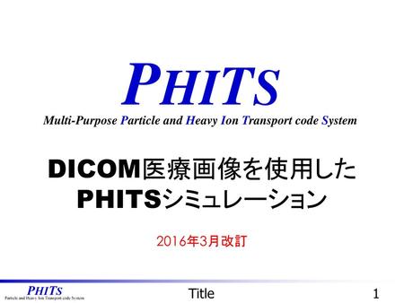 DICOM医療画像を使用したPHITSシミュレーション