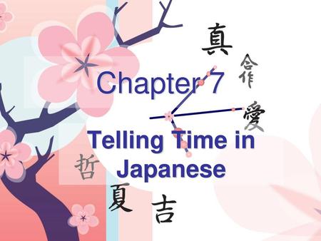Telling Time in Japanese