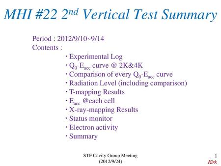 MHI #22 2nd Vertical Test Summary