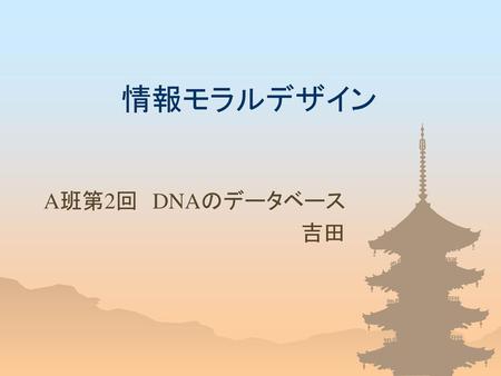 情報モラルデザイン A班第2回　DNAのデータベース 吉田.