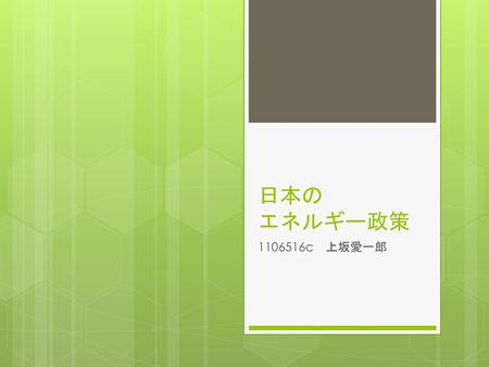 日本の エネルギー政策 1106516c　上坂愛一郎.