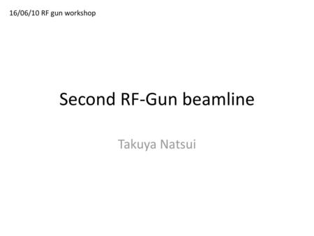 Second RF-Gun beamline