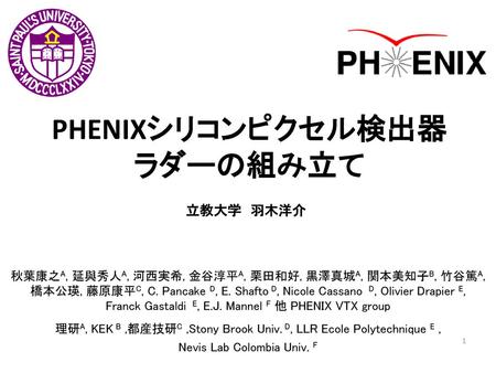 PHENIXシリコンピクセル検出器ラダーの組み立て
