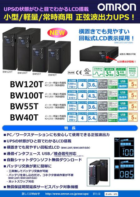 BW120T BW100T BW55T BW40T NEW 横置きでも見やすい 回転式LCD表示採用！