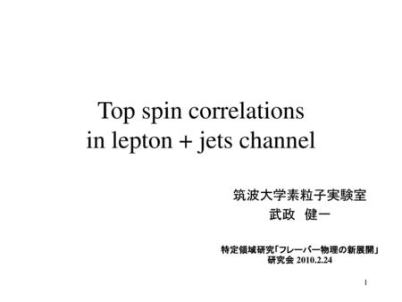 Top spin correlations in lepton + jets channel