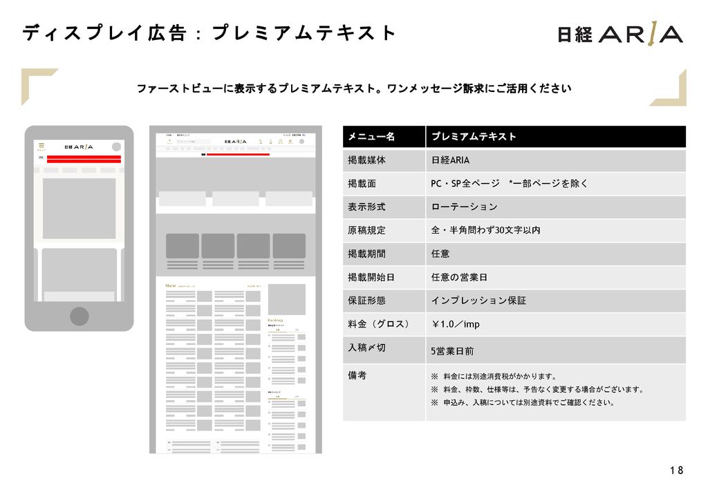 ファーストビューに表示するプレミアムテキスト。ワンメッセージ訴求にご活用ください