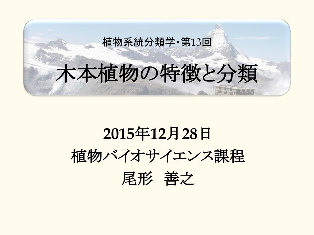 植物系統分類学 第13回 木本植物の特徴と分類 Ppt Download