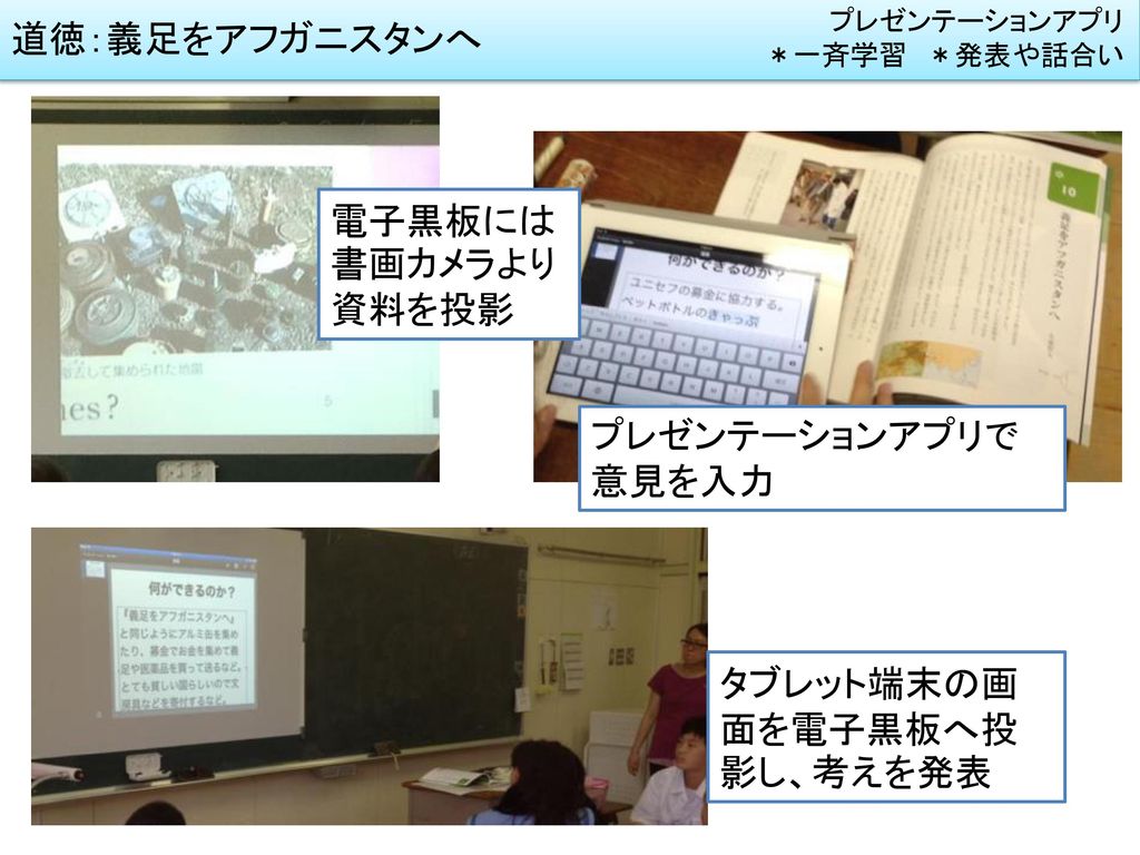 タブレット端末の画面を電子黒板へ投影し 考えを発表 Ppt Download