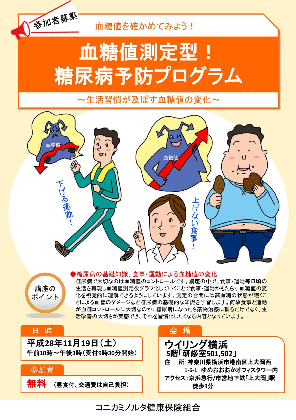 血糖値測定型 糖尿病予防プログラム ウイリング横浜 無料 昼食付 交通費は自己負担 参加者募集 血糖値を確かめてみよう Ppt Download