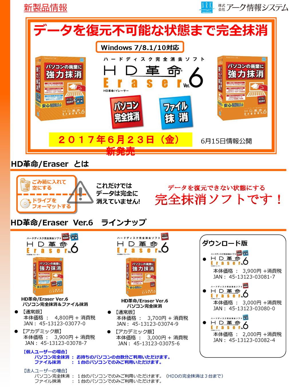 データを復元不可能な状態まで完全抹消 データを復元不可能な状態まで完全抹消 完全抹消ソフトです！ ２０１７年６月２３日（金） 新発売 - ppt  download