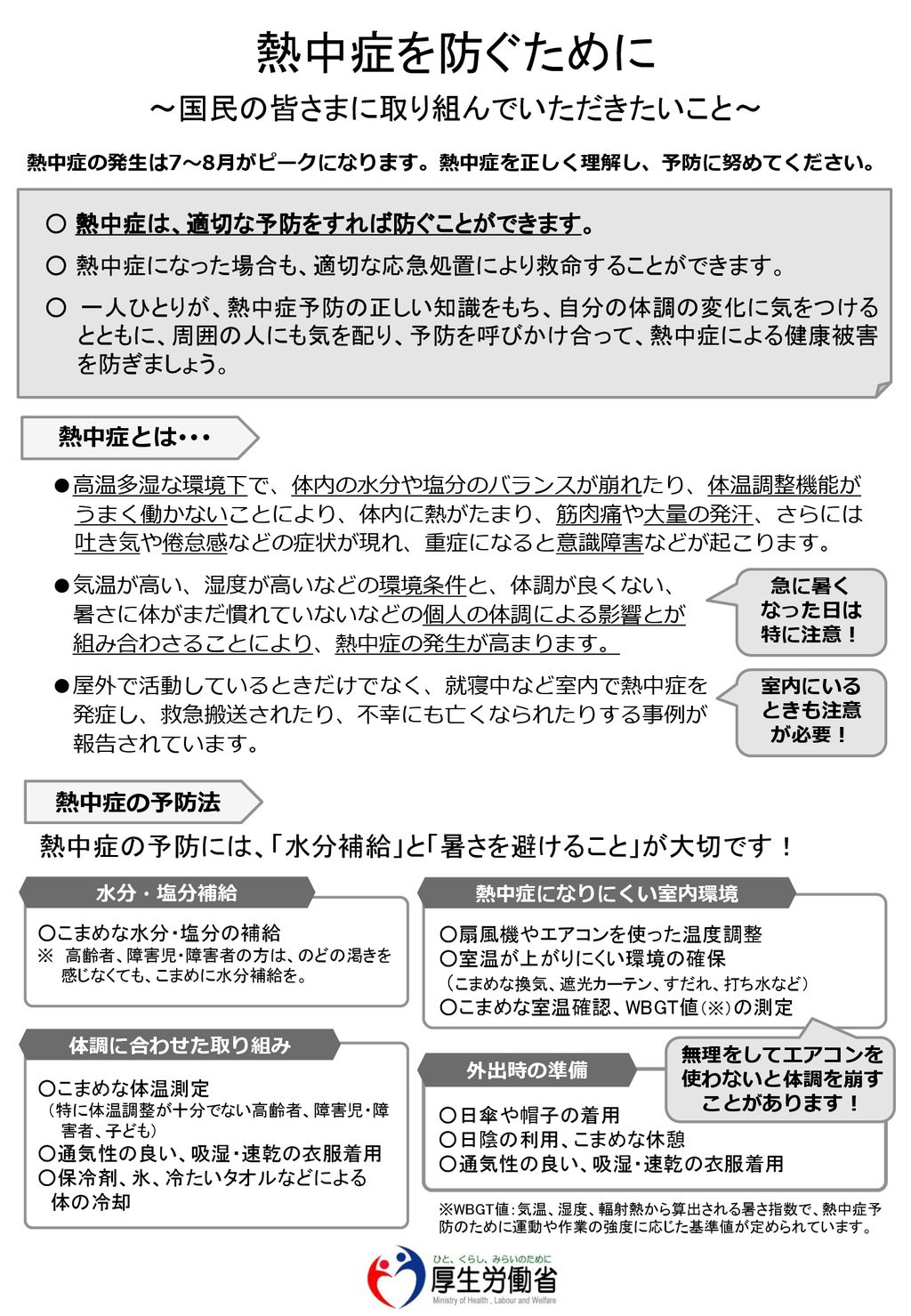 熱中症を防ぐために 国民の皆さまに取り組んでいただきたいこと 熱中症の予防には 水分補給 と 暑さを避けること が大切です Ppt Download