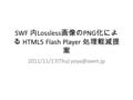 SWF 内 Lossless 画像の PNG 化によ る HTML5 Flash Player 処理軽減提 案 2011/11/17(Thu)
