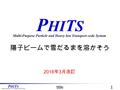P HI T S 陽子ビームで雪だるまを溶かそう Multi-Purpose Particle and Heavy Ion Transport code System title1 2016 年 3 月改訂.