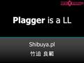 Plagger is a LL Shibuya.pl 竹迫 良範. 2006/06/30 2 Plagger 2006 年 2 月に公開  言語 Perl で書かれている 開発者 miyagawa さんがオープンソースで開発 既に Plagger Authors.