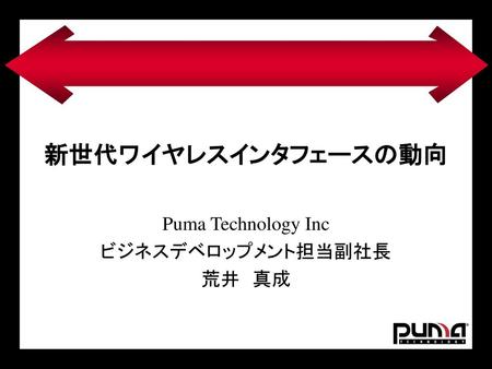 Puma Technology Inc ビジネスデベロップメント担当副社長 荒井 真成