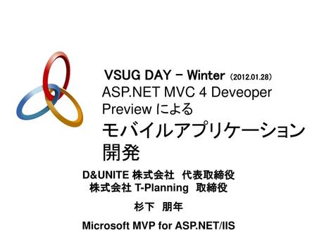 D&UNITE 株式会社 代表取締役 株式会社 T-Planning 取締役 Microsoft MVP for ASP.NET/IIS