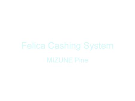 Felica Cashing System MIZUNE Pine.