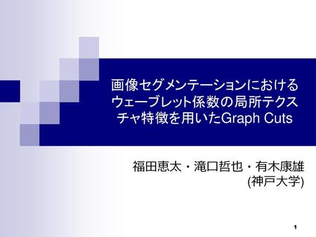 画像セグメンテーションにおけるウェーブレット係数の局所テクスチャ特徴を用いたGraph Cuts