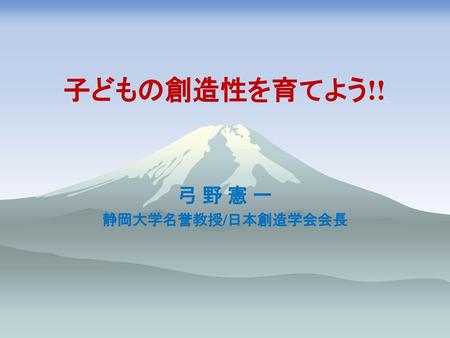 弓 野 憲 一 静岡大学名誉教授/日本創造学会会長