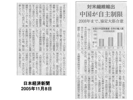 日本経済新聞 2005年11月８日.