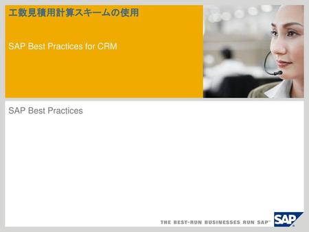 工数見積用計算スキームの使用 SAP Best Practices for CRM