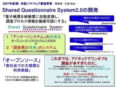 Shared Questionnaire System2.0の開発