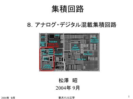 集積回路 ８．アナログ・デジタル混載集積回路 松澤　昭 2004年 9月 2004年　９月 新大VLSI工学.