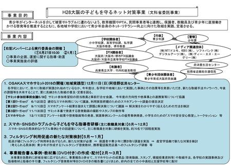 H28大阪の子どもを守るネット対策事業（文科省委託事業）