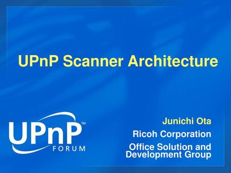 UPnP Scanner Architecture