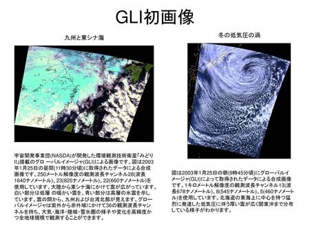 GLI初画像 冬の低気圧の渦 九州と東シナ海