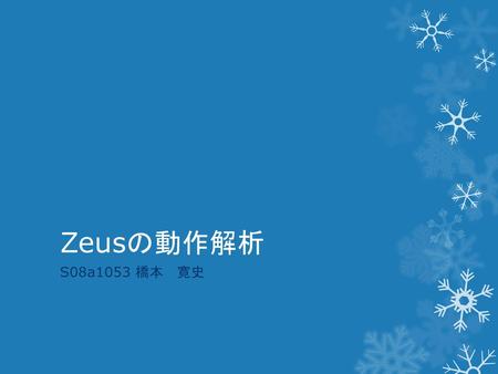 Zeusの動作解析 S08a1053 橋本　寛史.