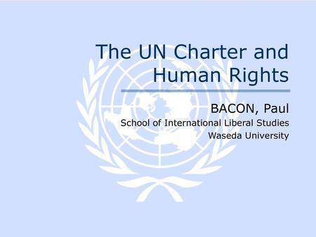The UN Charter and Human Rights