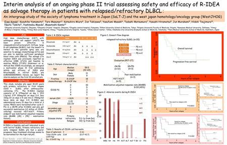 Interim analysis of an ongoing phase II trial assessing safety and efficacy of R-IDEA as salvage therapy in patients with relapsed/refractory DLBCL： An.