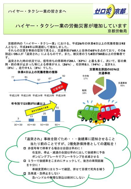 ハイヤー・タクシー業の労働災害が増加しています 京都労働局