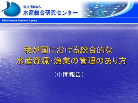 080625「あり方」事務局 我が国における総合的な 水産資源・漁業の管理のあり方 （中間報告）.