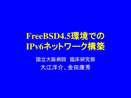 FreeBSD4.5環境での IPv6ネットワーク構築