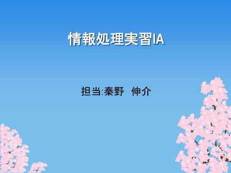 情報処理実習IA 担当:秦野　伸介.