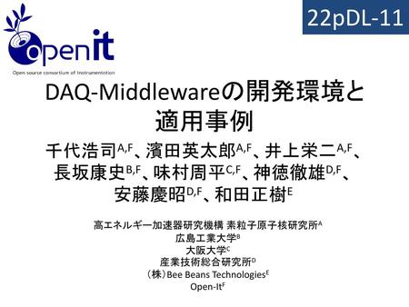 DAQ-Middlewareの開発環境と 適用事例