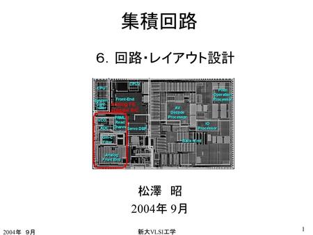 集積回路 ６．回路・レイアウト設計 松澤　昭 2004年 9月 2004年　９月 新大VLSI工学.
