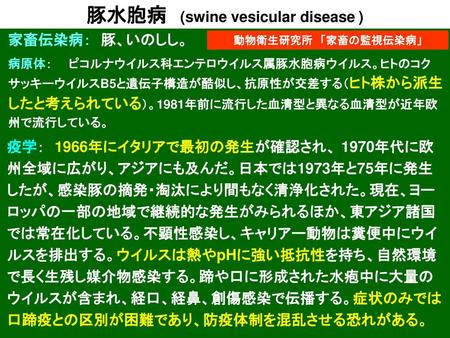 豚水胞病 (swine vesicular disease )