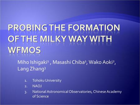 Probing the formation of the Milky Way with WFMOS