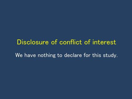 Disclosure of conflict of interest