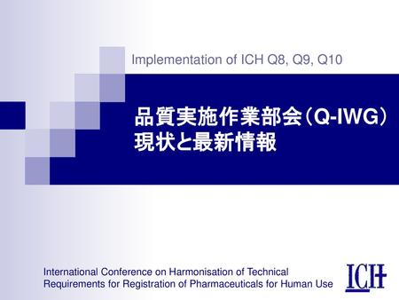 品質実施作業部会（Q-IWG） 現状と最新情報