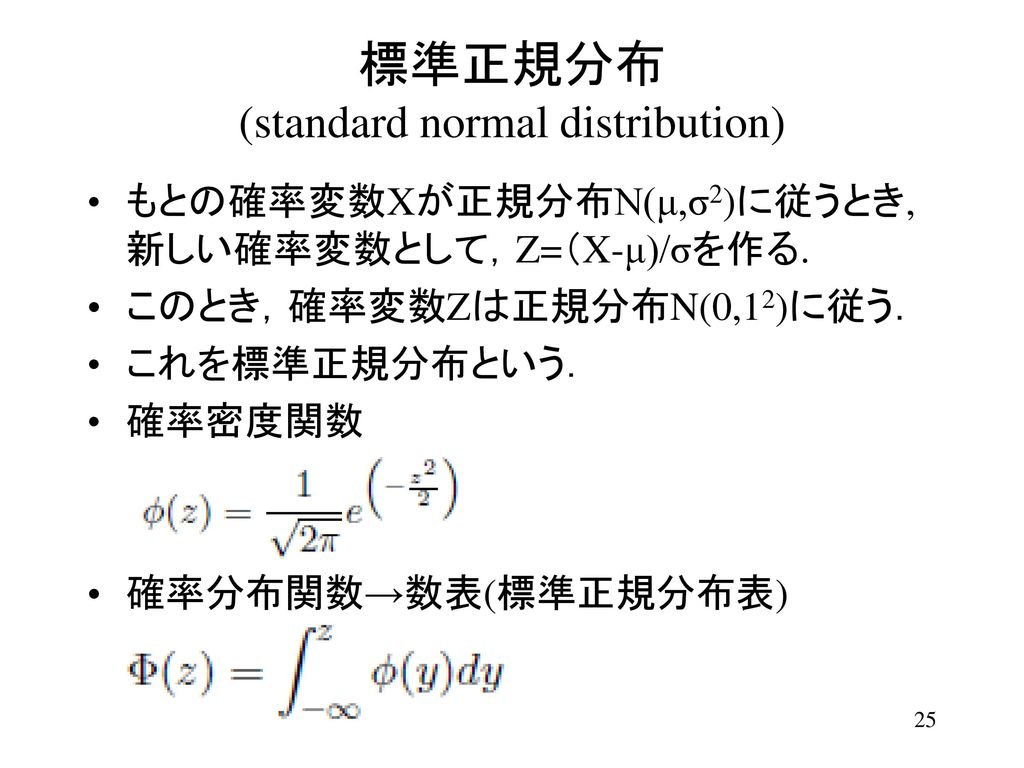 標準正規分布 (standard normal distribution)