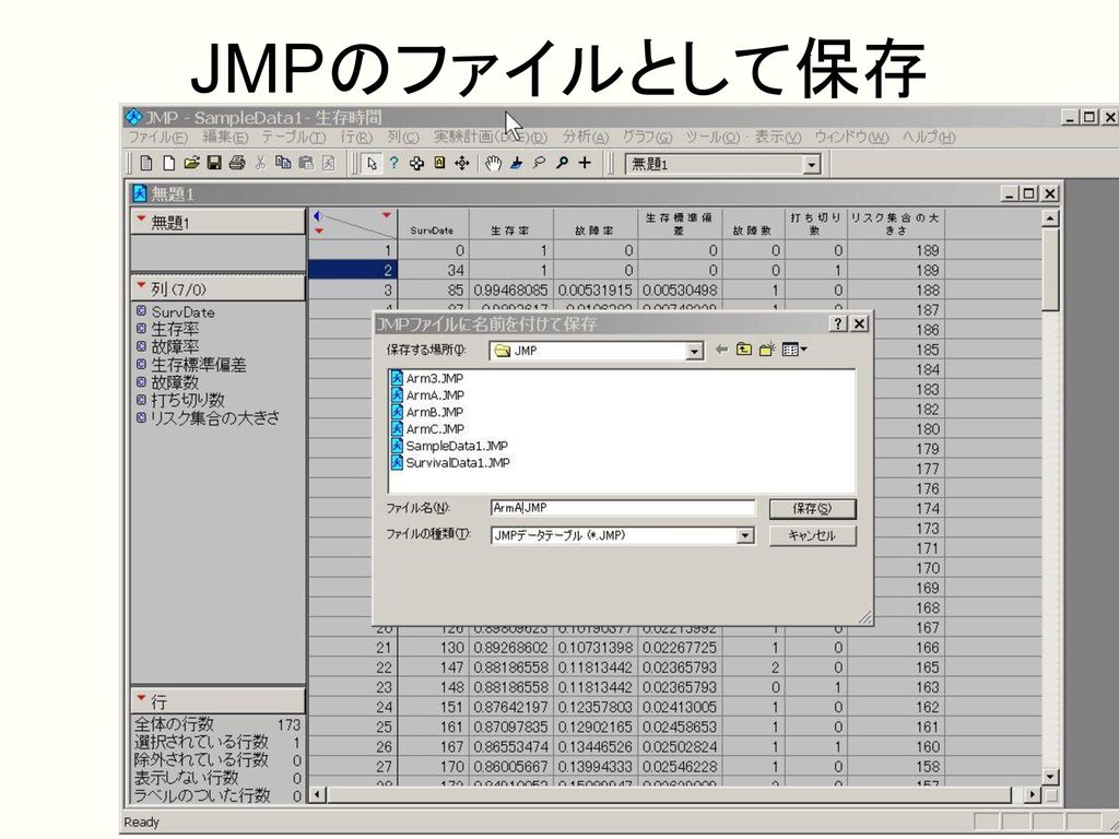 JMPのファイルとして保存