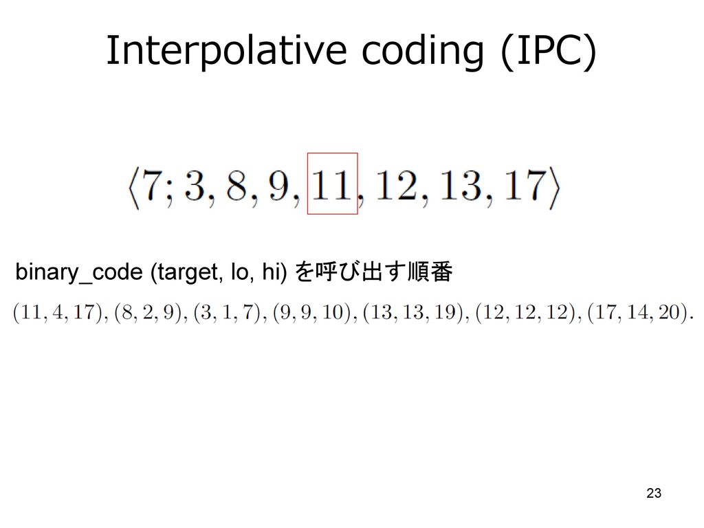 Interpolative codingアルゴリズム