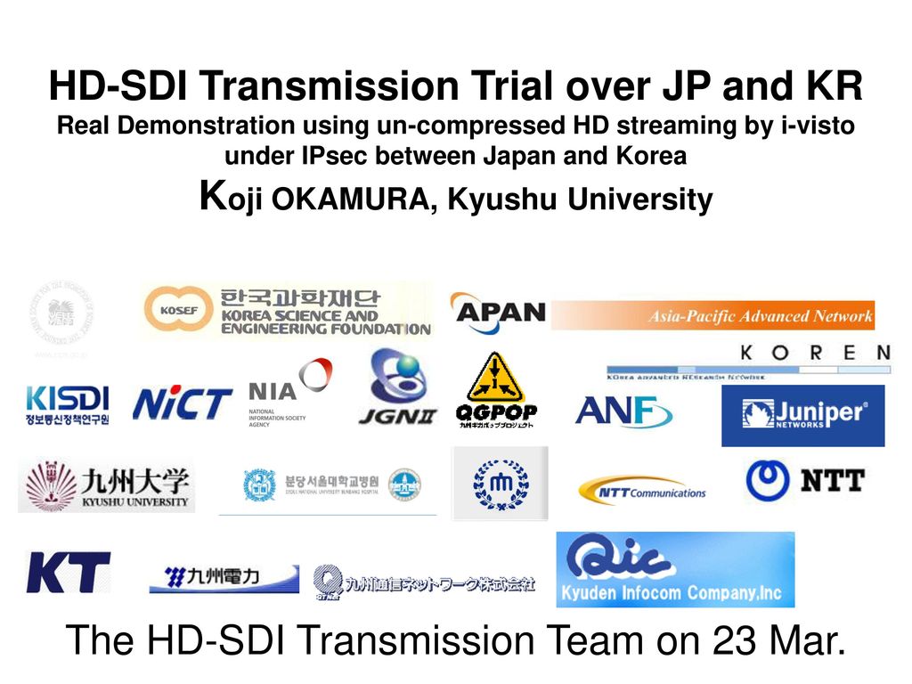 The HD-SDI Transmission Team on 23 Mar.
